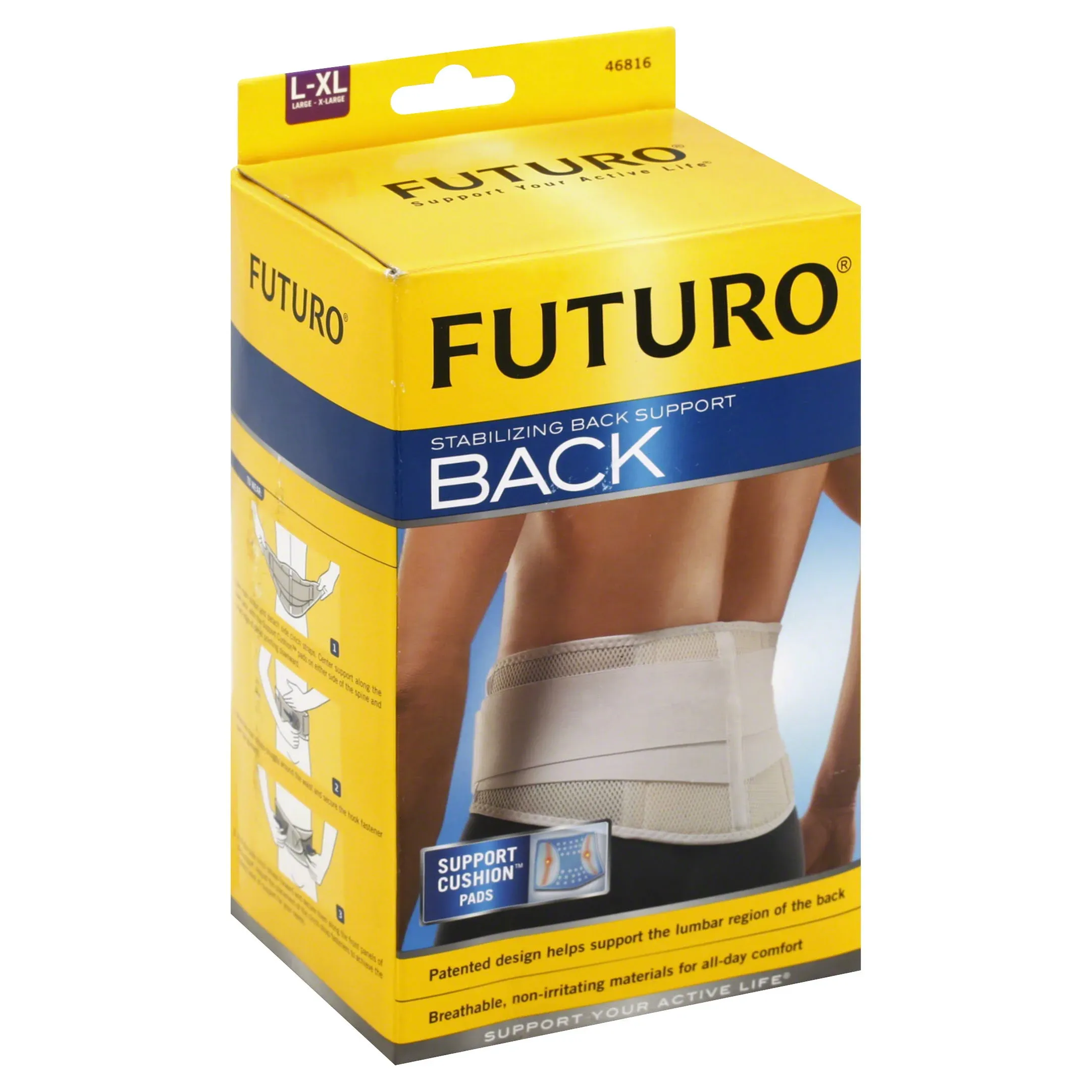 FUTURO Comfort Stabilizing Back Support, Ideal for Everyday Activities, Large/X-Large