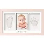 KeaBabies Baby Handprint & Footprint Keepsake Duo Frame Petal Pink