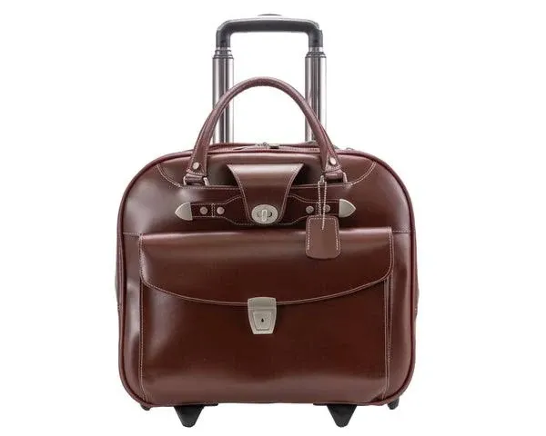 McKlein Denali 15" Leather Wheeled Ladies' Laptop Briefcase