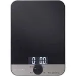 KitchenAid KQ908 Glass Surface 11 Pound Capacity Digital Kitchen and Food Scale, Black