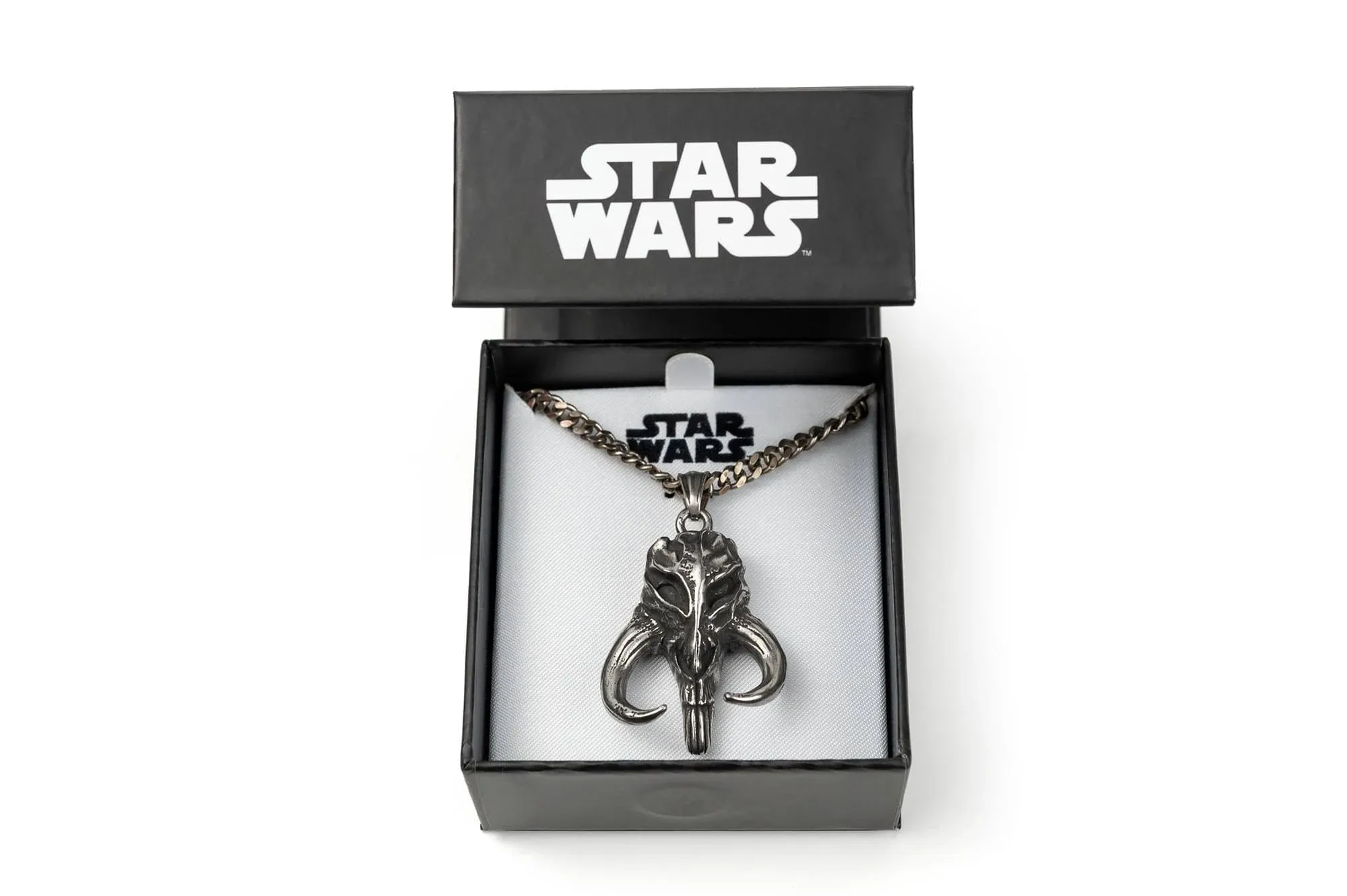 Star Wars Mandalorian Mythosaur Skull Pendant Necklace | 22-Inch Long Chain