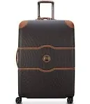 DELSEY Paris Chatelet Hardside 2.0 Luggage with Spinner Wheels, Chocolate Brown, Checked-Large 28 Inch