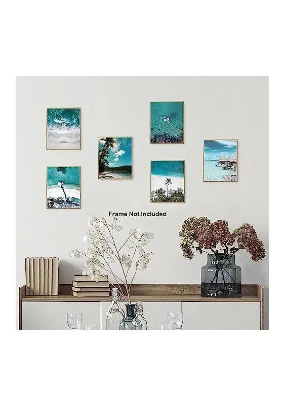 Beach Ocean Landscape Wall Art, Living Room Office Bedroom Decor Tropical Canvas