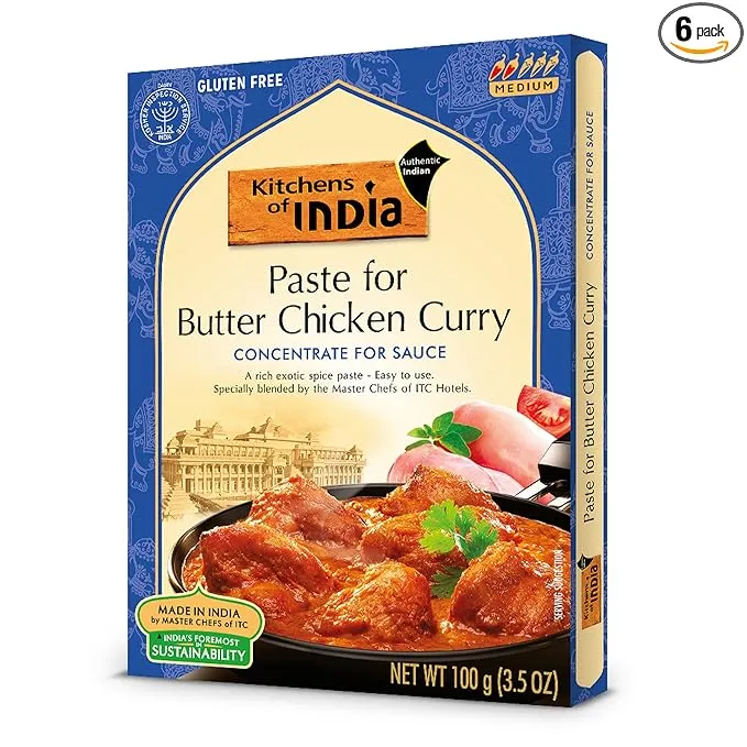 Kitchens Of India Paste for Butter Chicken Curry, 3.5-Ounce Boxes (Pack of 6)