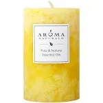 Свеча-столб с ароматом апельсина и лемонграсса Aroma Naturals, Ambiance, 2,5 x 4 дюйма, желтая