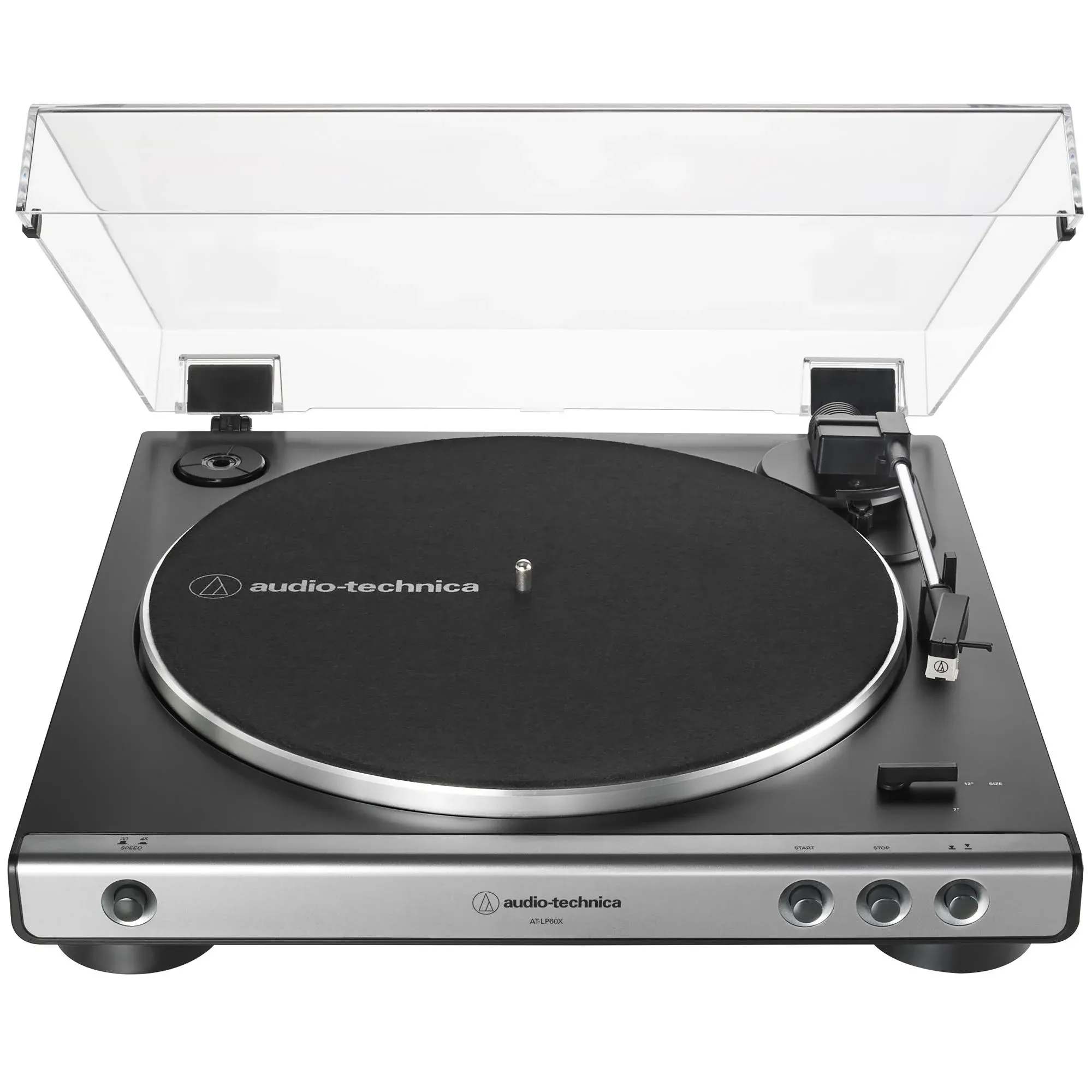 Audio-Technica AT-LP60X-GM Fully Automatic Belt-Drive Stereo Turntable, Gunmetal/Black