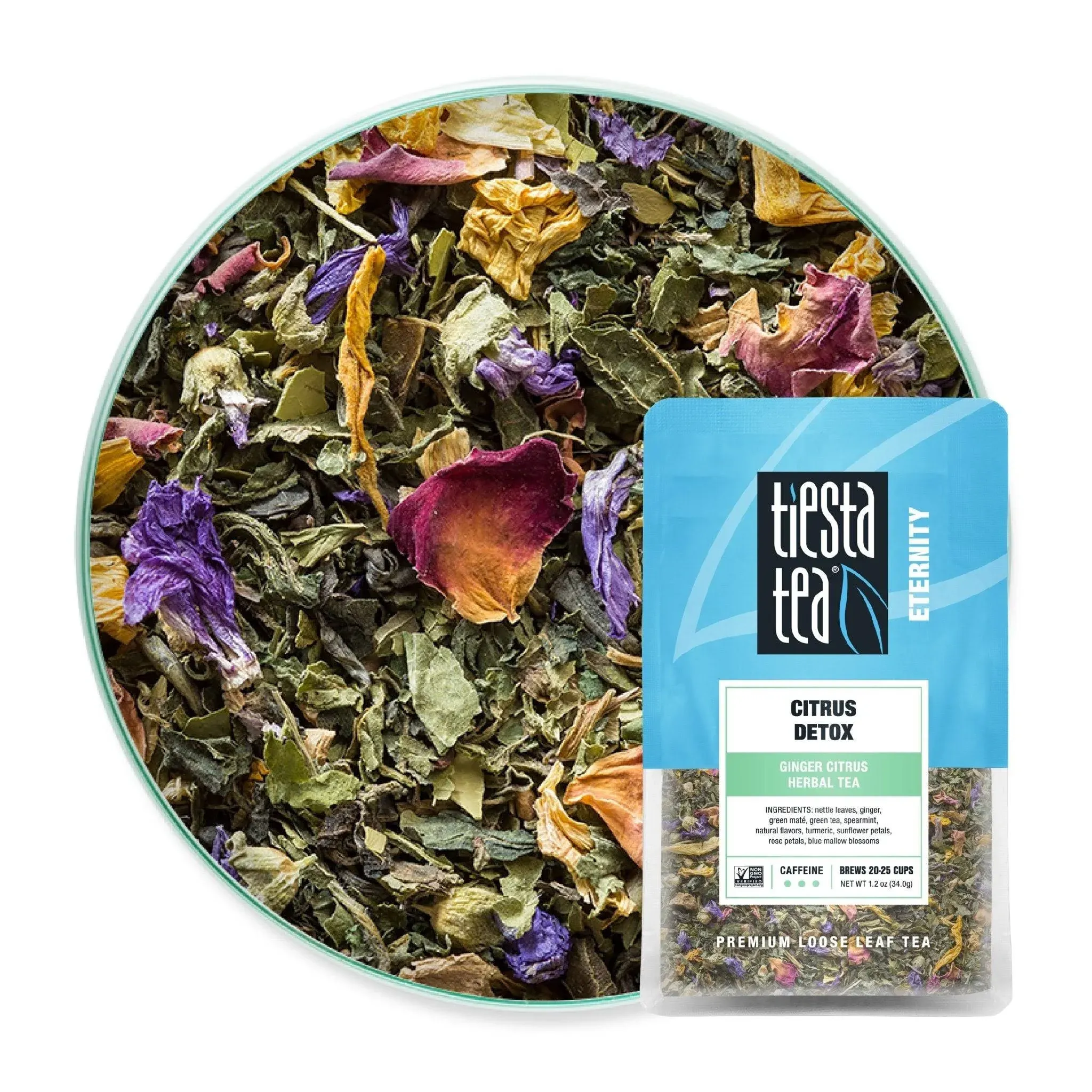 Tiesta Tea - Ginger Citrus Herbal Tea | Premium Loose Leaf Tea Blend | High Caffeinated Tea | Make Hot or Iced Tea & Brews Up to 25 Cups | Made w/ Natural Ingredients - 1.2 Ounce Resealable Pouch