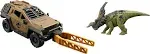 Jurassic World Mission Mayhem Truck & Dinosaur Action Figure Toy Set with Flipping Feature