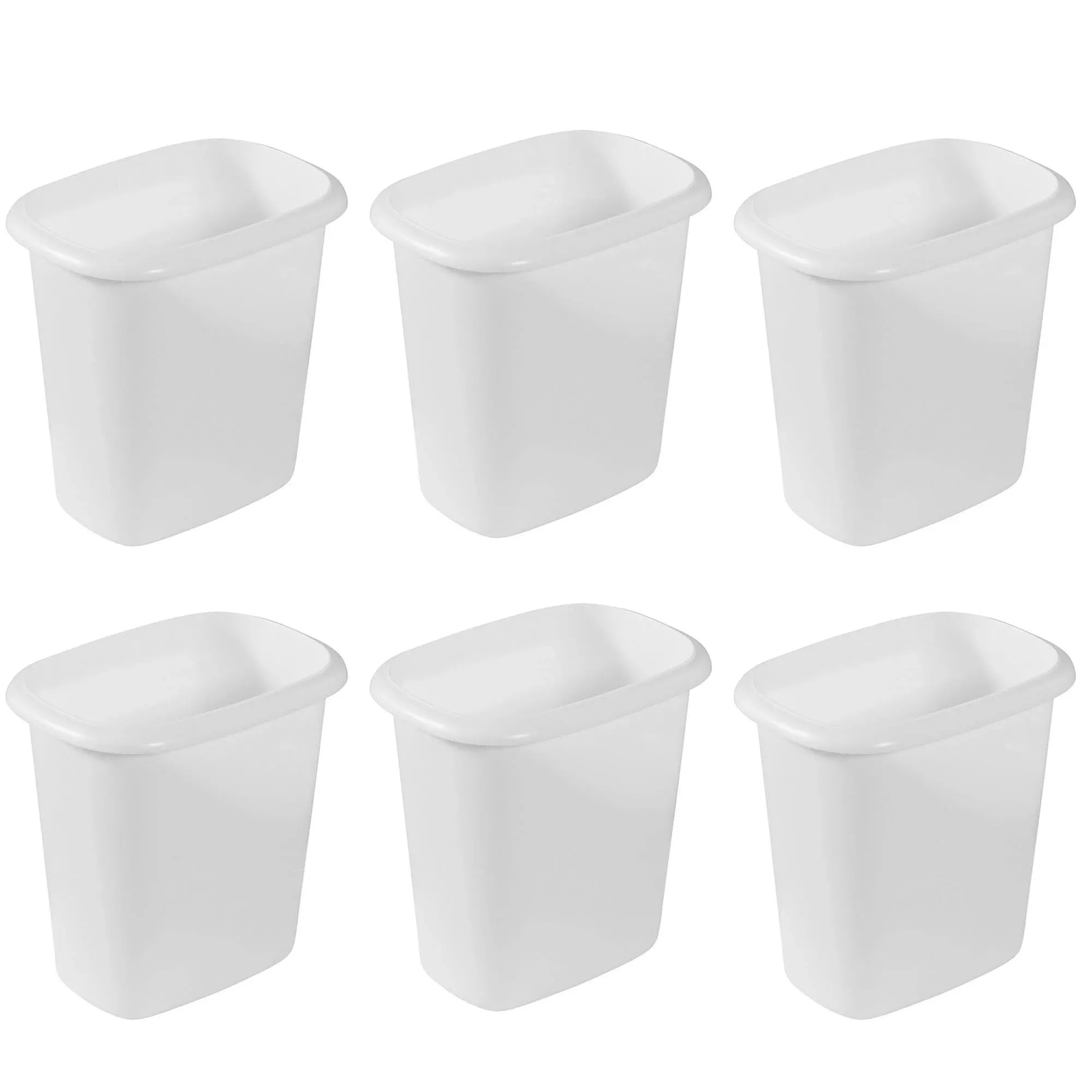 Rubbermaid 6 Quart Bedroom, Bathroom, and Office Trash Can (6 Pack)