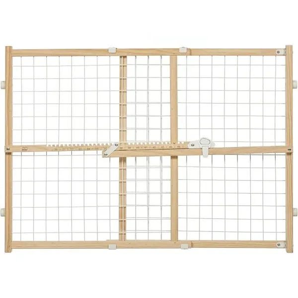 Dogs Wood/wire Mesh Pet Gate By Midwest Homes, 24h X 29-41.5, Natural