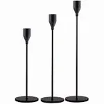 SUJUN Matte Black Candle Holders Set of 3 for Taper Candles, Decorative