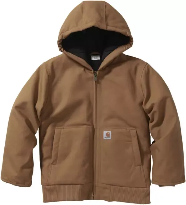 Carhartt Boys' Flannel Quilt Lined Hooded Active Jacket