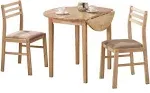 3-Piece Dining Set with Drop Leaf Beige and Natural