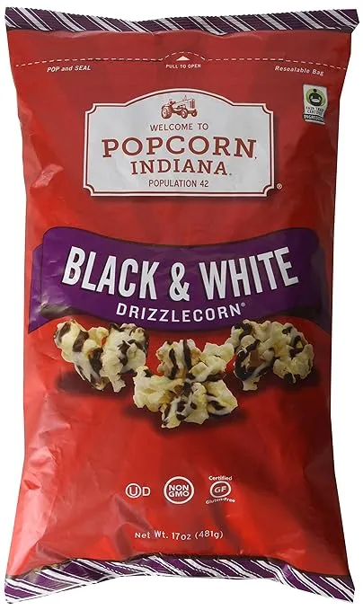 Popcorn Indiana Black White Drizzlecorn