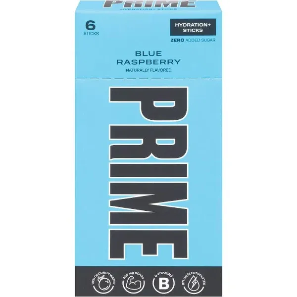 Prime Hydration+ Stick Pack | BLUE RASPBERRY | Electrolyte Drink Mix | 10% Cocon