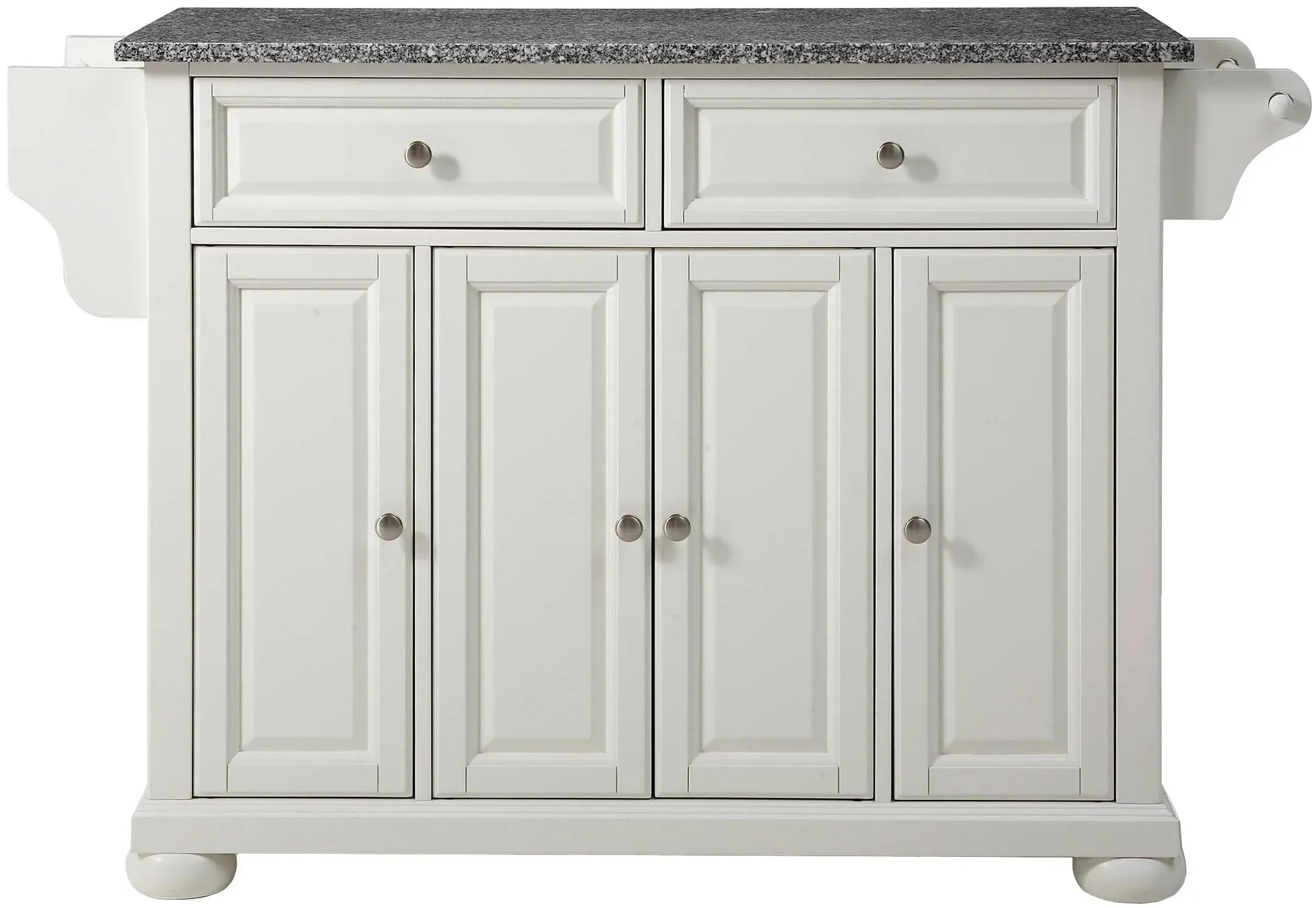 Alexandria Granite Top Full Size Kitchen Island/Cart White/Gray - Crosley KF30003AWH