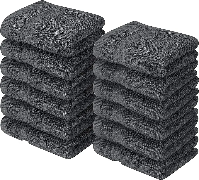 Utopia Towels Lot de 12 serviettes de bar de cuisine, 40,6 x 48,3 cm, 100 % coton, super absorbantes (marron)