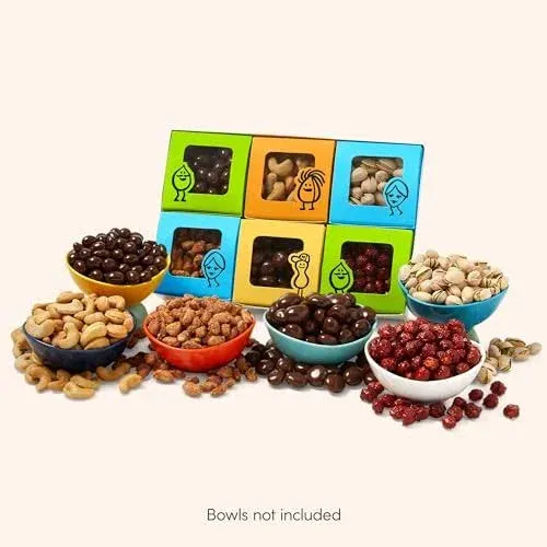 Nuts.com – Large Mixed Nuts Sampler for Winter, Christmas, and Holiday Gifts — Healthy Snack Box w/ 2 Lbs of Natural Pistachios, Peanuts, Raisins, Roasted Cashews