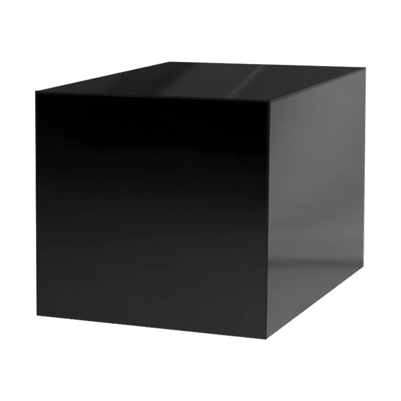 Display Cube 14" x 14" x 14" Glossy Black Acrylic Pedestal No Lid Art Sculpture ...