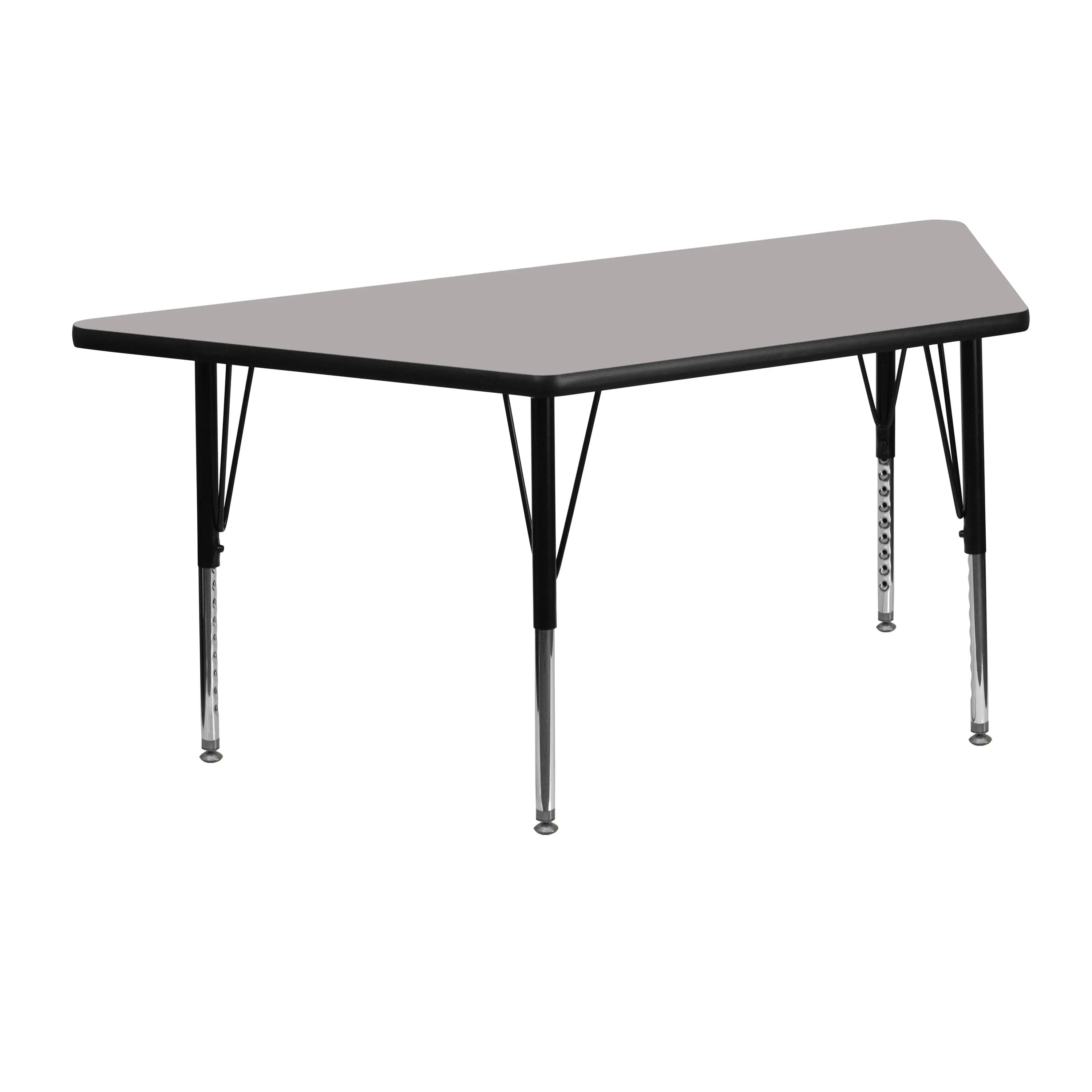 Flash Furniture 26" x 46" Trapezoid High Pressure Top Activity Table in Gray