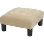 Joveco Ottoman Footrest Stool Small Fabric Square Footstool (Wheat)