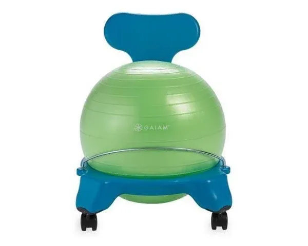 Gaiam Kid's Balance Ball Chair, Blue/Green