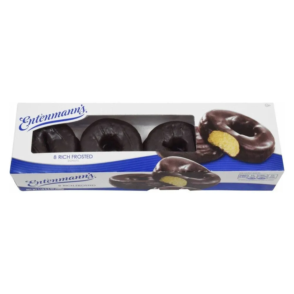 Entenmann's Rich Frosted Donuts, Chocolate (16.5 oz, 8 ct)