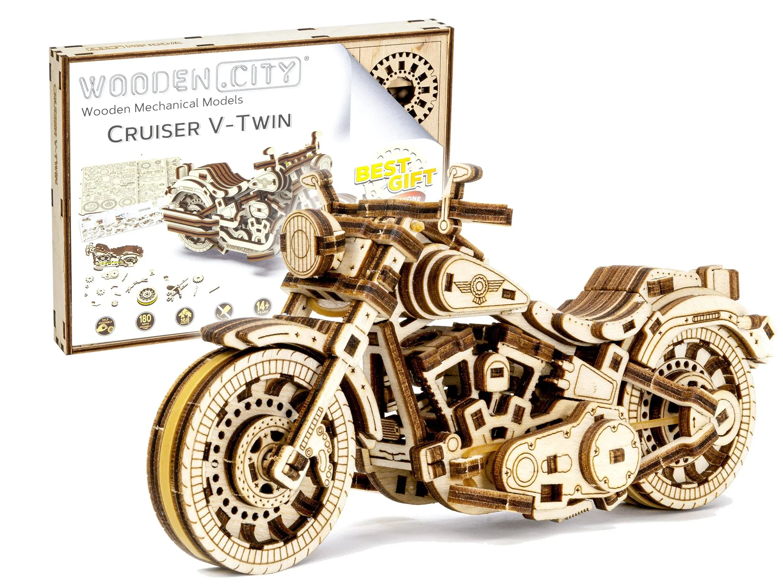 3D Motorcycle Puzzle for Adults , Build Your Own Motorcycle Kit , Wooden Puzzle