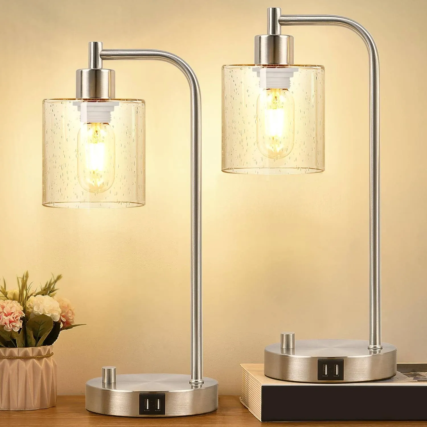 Lynnoland Industrial Table Lamps (Set of 2)