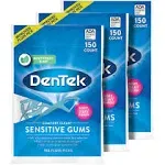 Dentek Comfort Clean Sensitive Gums Floss Picks Soft & Silky Ribbon 150 Count 3 Pack