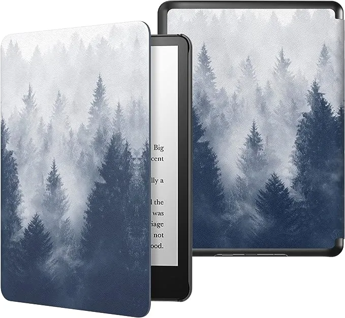 MoKo Case for 6.8" Kindle Paperwhite (11th Generation-2021) and Kindle Paperwhite Signature Edition, Light Shell Cover with Auto Wake/Sleep for Kindle Paperwhite 2021 E-Reader, Gray Forest