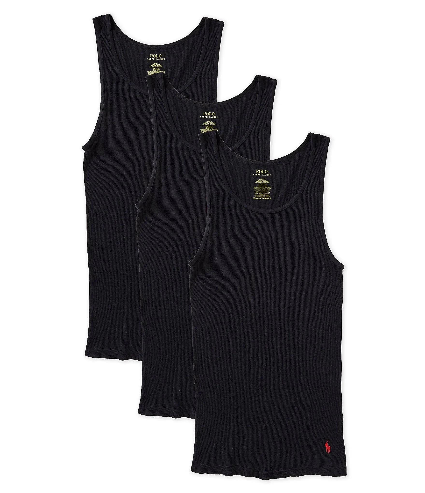 Polo Ralph Lauren Classic Fit Tank 3-Pack, Mens, L, Polo Black