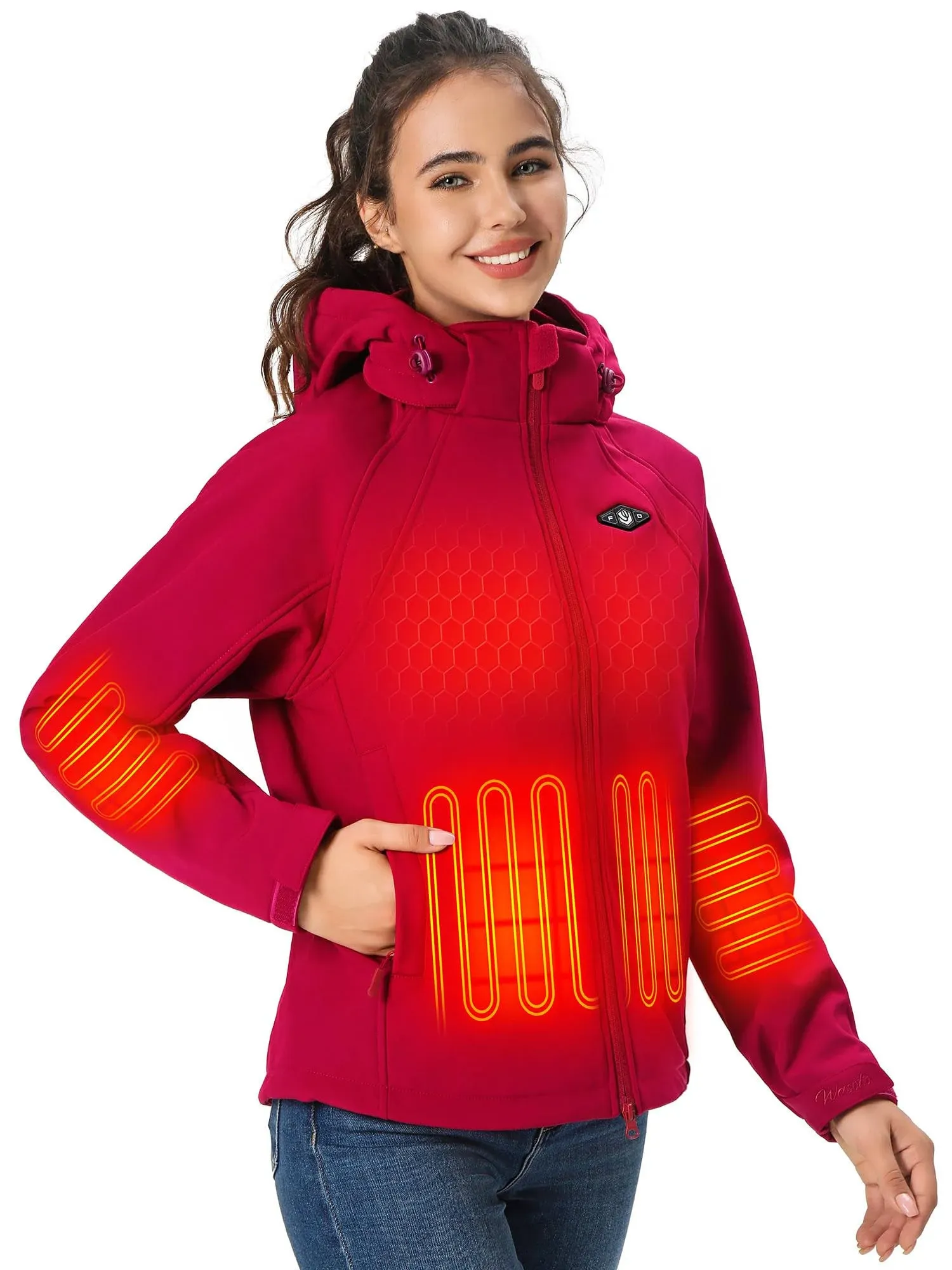 WASOTO Heated Jackets for Women 16000 mAh Battery Pack Lightweight Water-Resista