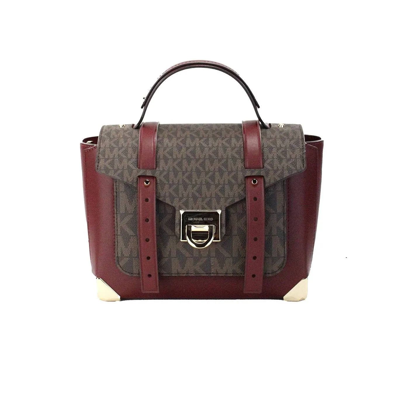 Michael Kors Manhattan Medium Dark Cherry Satchel Bag