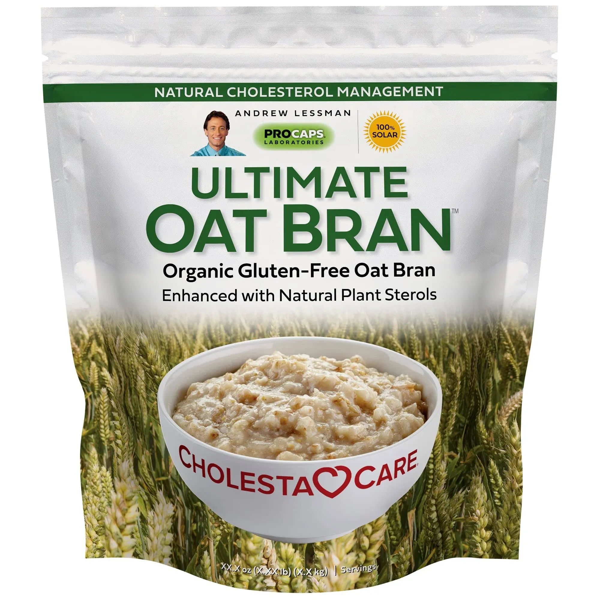 Andrew Lessman Ultimate Oat Bran Servings Premium Organic, Gluten-Free Oat Bran, Heart-healthy Fiber And Non-gmo Sourced