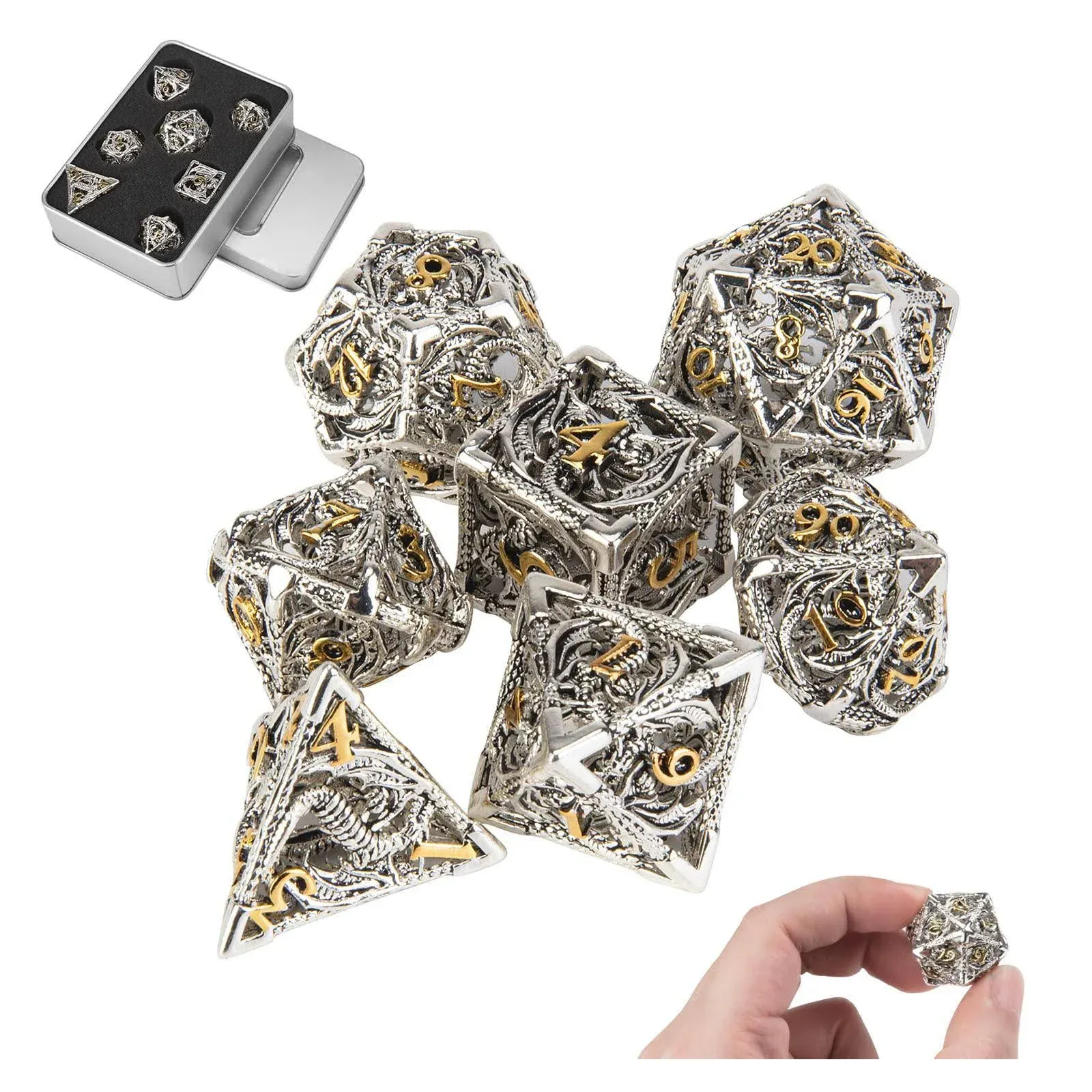 DND Dice Hollow D&D Metal Dice