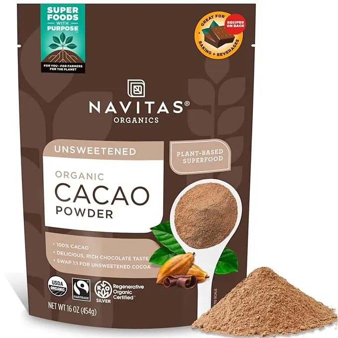 Navitas Organics Organic Cacao Powder, Non-GMO, Fair Trade, Gluten-Free, 24 Ounce 