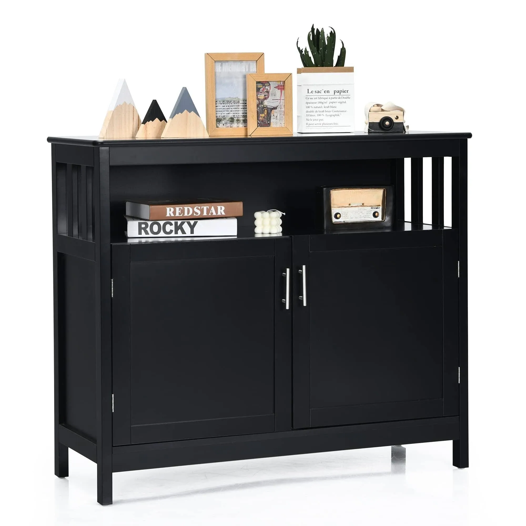 LOKO Buffet Cabinet with Storage, Bar Cabinet with Five-Position Adjustable Shelf, Wine Cabinet Sideboard Console Table, 40 x 16 x 34 inches