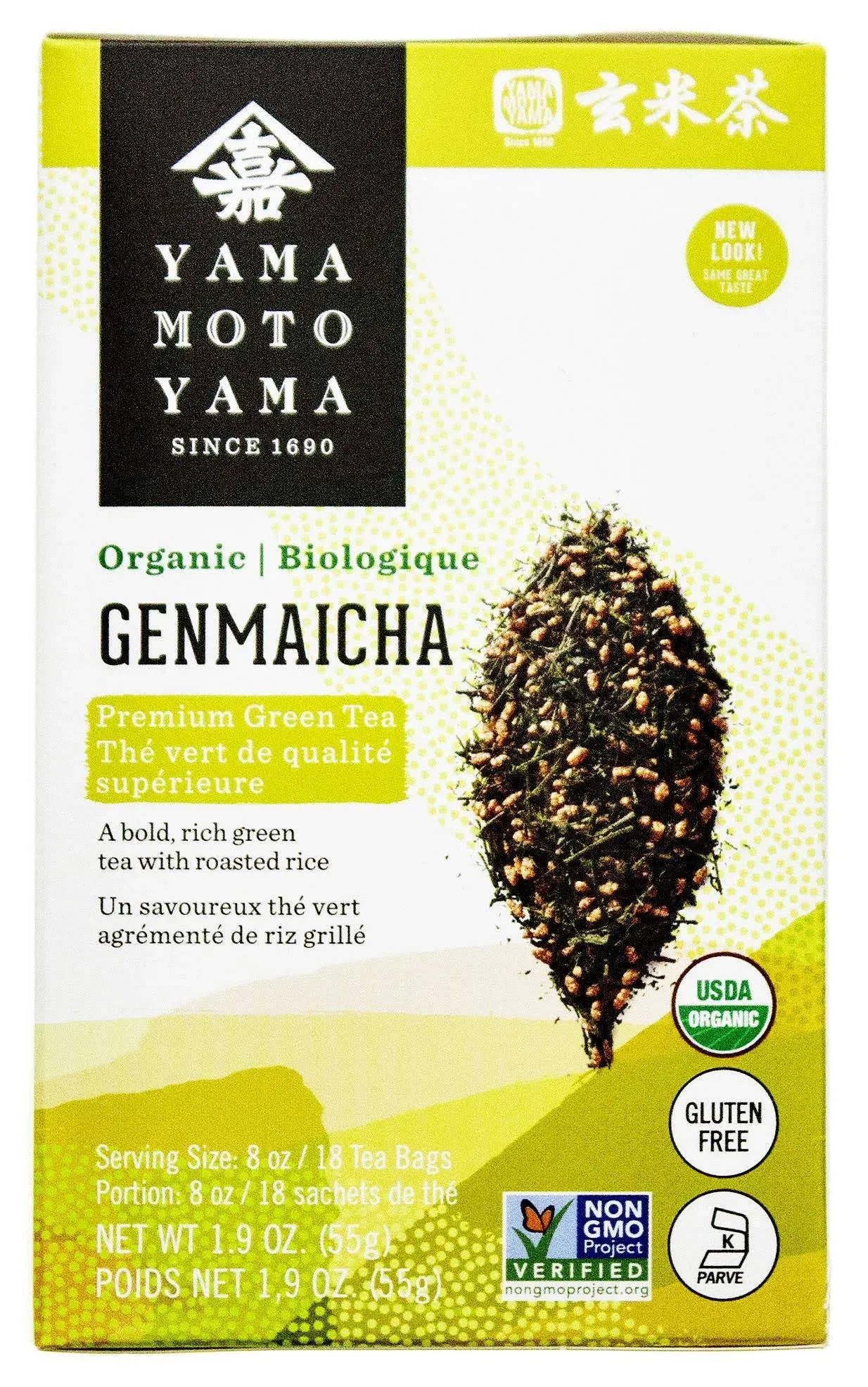 Yamamotoyama Organic Genmaicha Tea Bag, Green Tea with Roasted Rice, 18 ct. (...