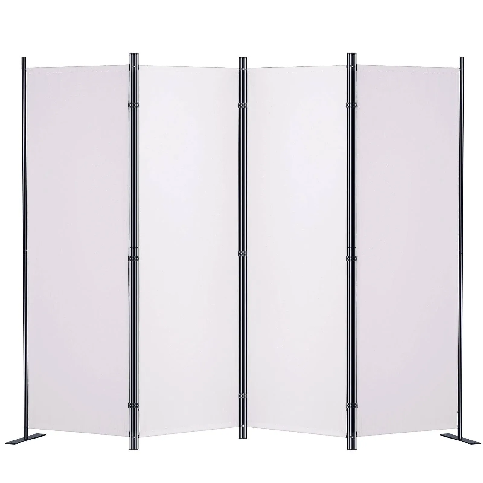 VEVOR Room Divider 4-Panel Folding Privacy Screen 88.2"x11.8"x67.3" White