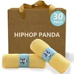 HIPHOP PANDA Baby Washcloths, Rayon Made from Bamboo - 2 Layer Ultra Soft Absorbent Newborn Bath Face Towel - Reusable Baby Wipes for Delicate Skin - Gray Stripe, 6 Pack