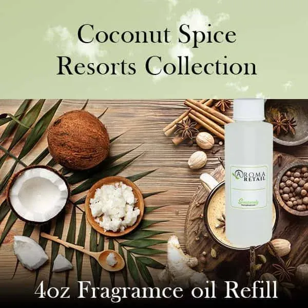 Coconut Spice Fragrance Oil 4 oz Refill for Oil Diffuser Scent Machine Home Fragrance