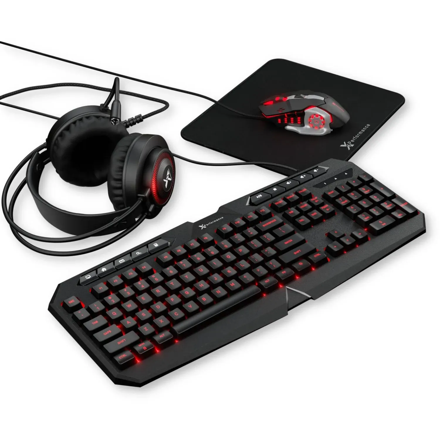 Gaming Keyboard and Mouse and Headset and Mouse Pad, X9 Performance 4 in 1 RGB Gaming Bundle Set Up - Gaming Mouse and Keyboard Combo Kit Works with Xbox One, PS5, PS4