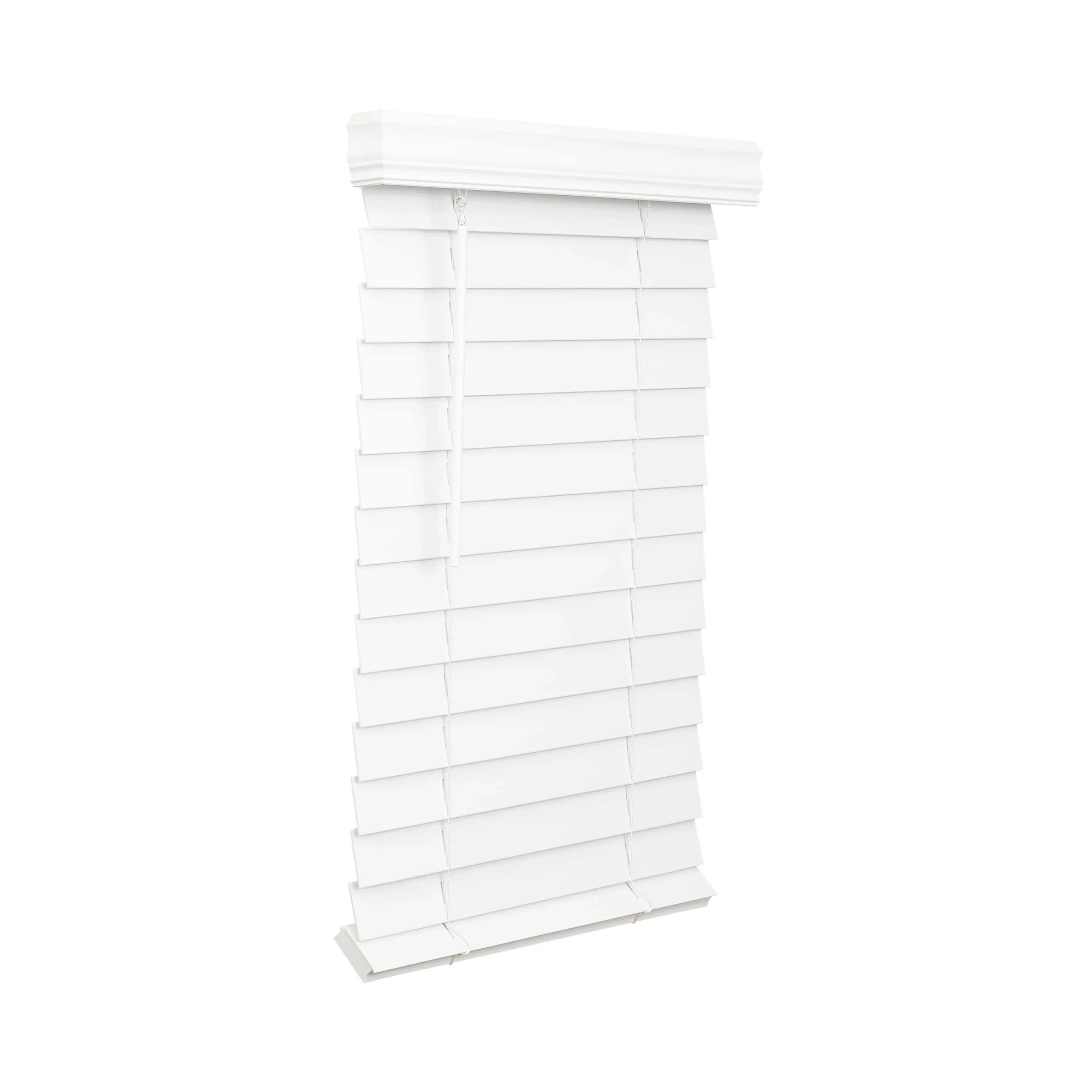 LOTUS & WINDOWARE 2.5-inch Cordless Faux Wood Blind, Plantation Style, 11" Wide x 72" Long, Smooth, Bright White – for Living Room, Bedroom, Interior Door Windows