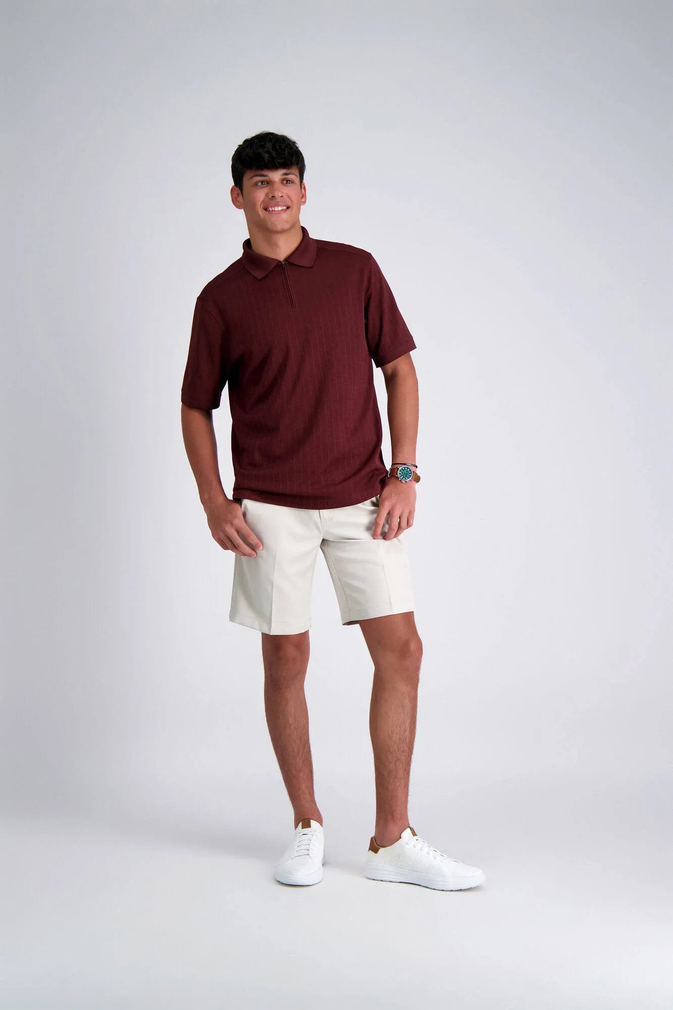 Haggar Men's Cool 18 Pro Flat Front Shorts Fit