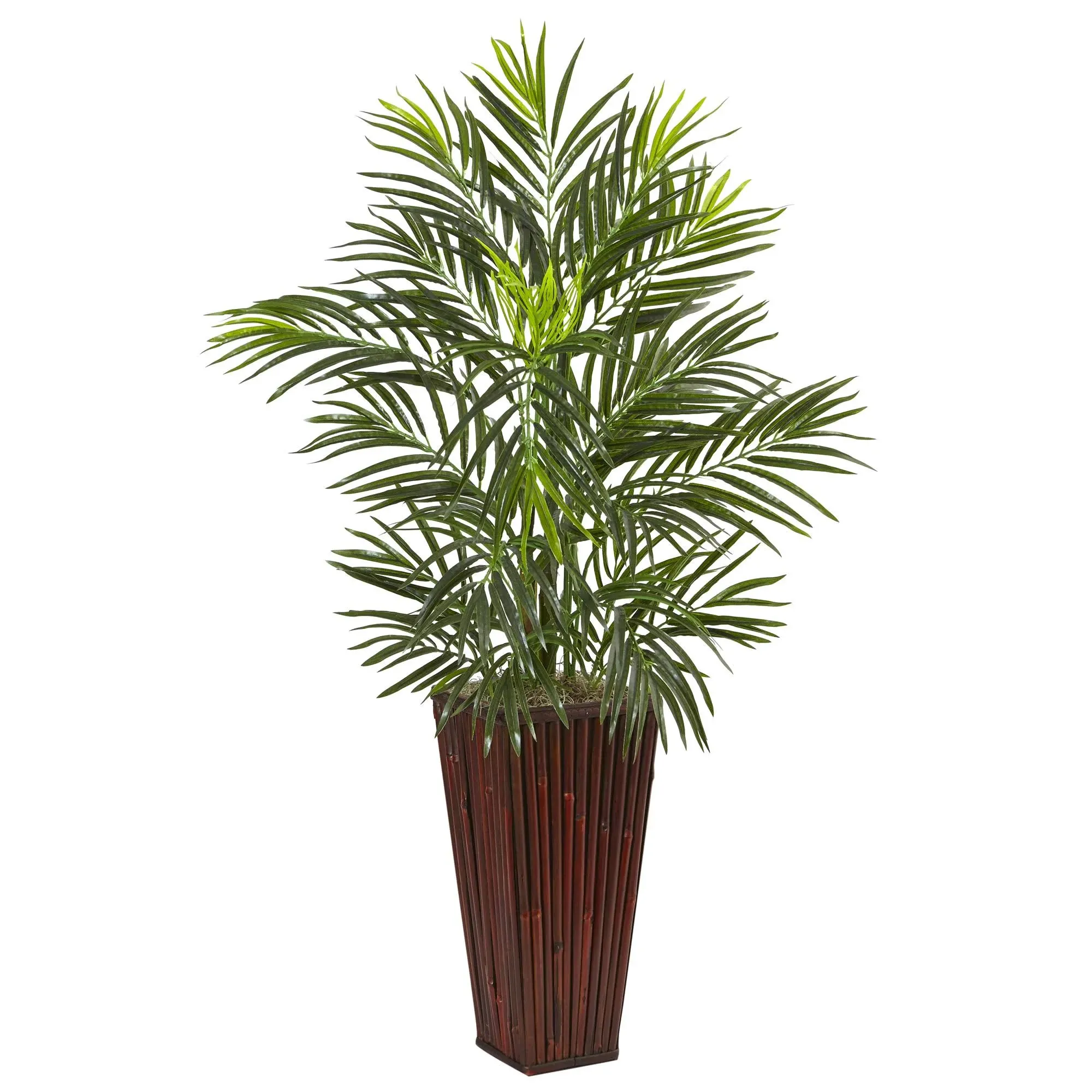 Nearly Natural Areca Artificial Palm in Bamboo Planter