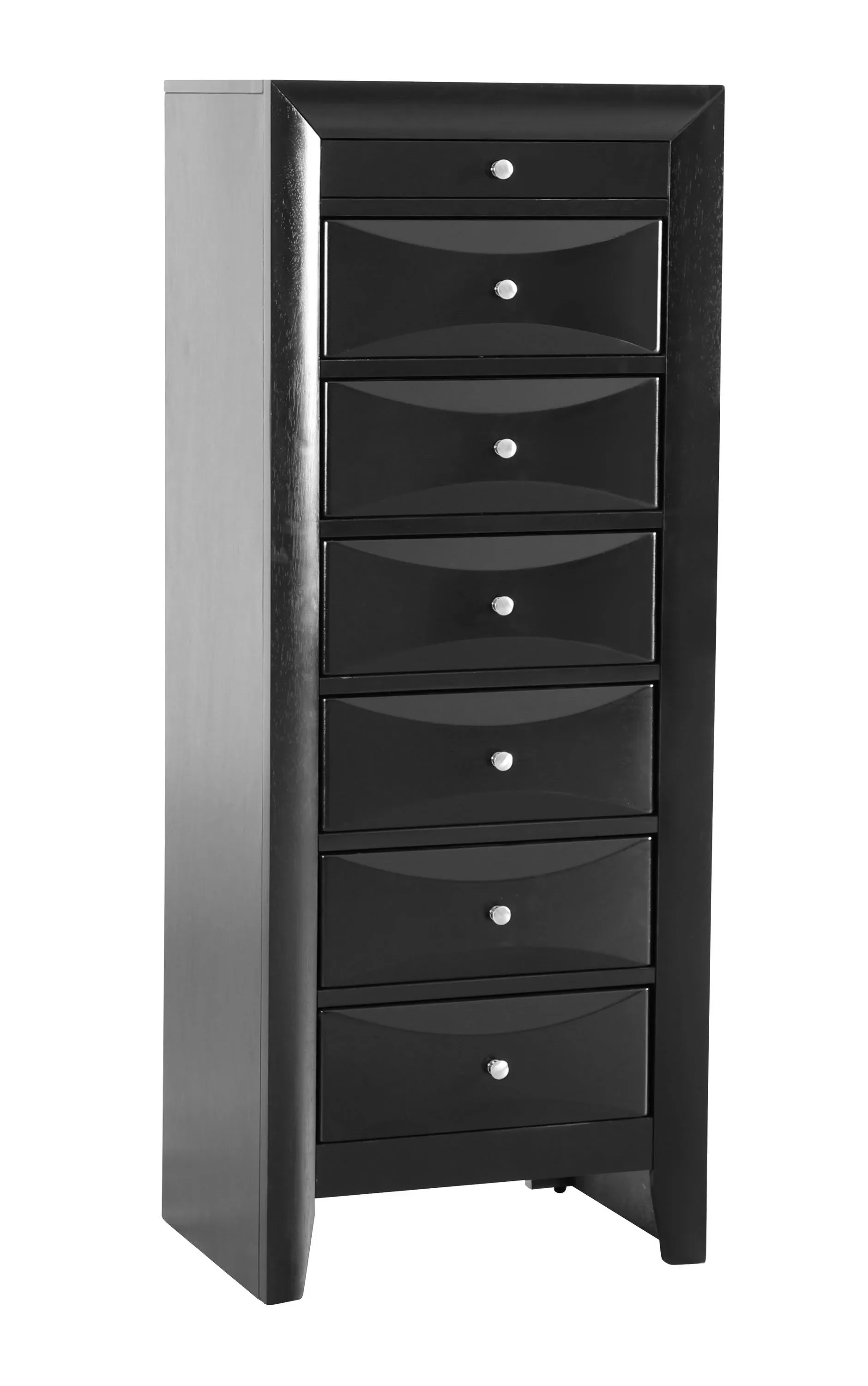 Glory Furniture Marilla 7 Drawer Lingerie Chest in Black