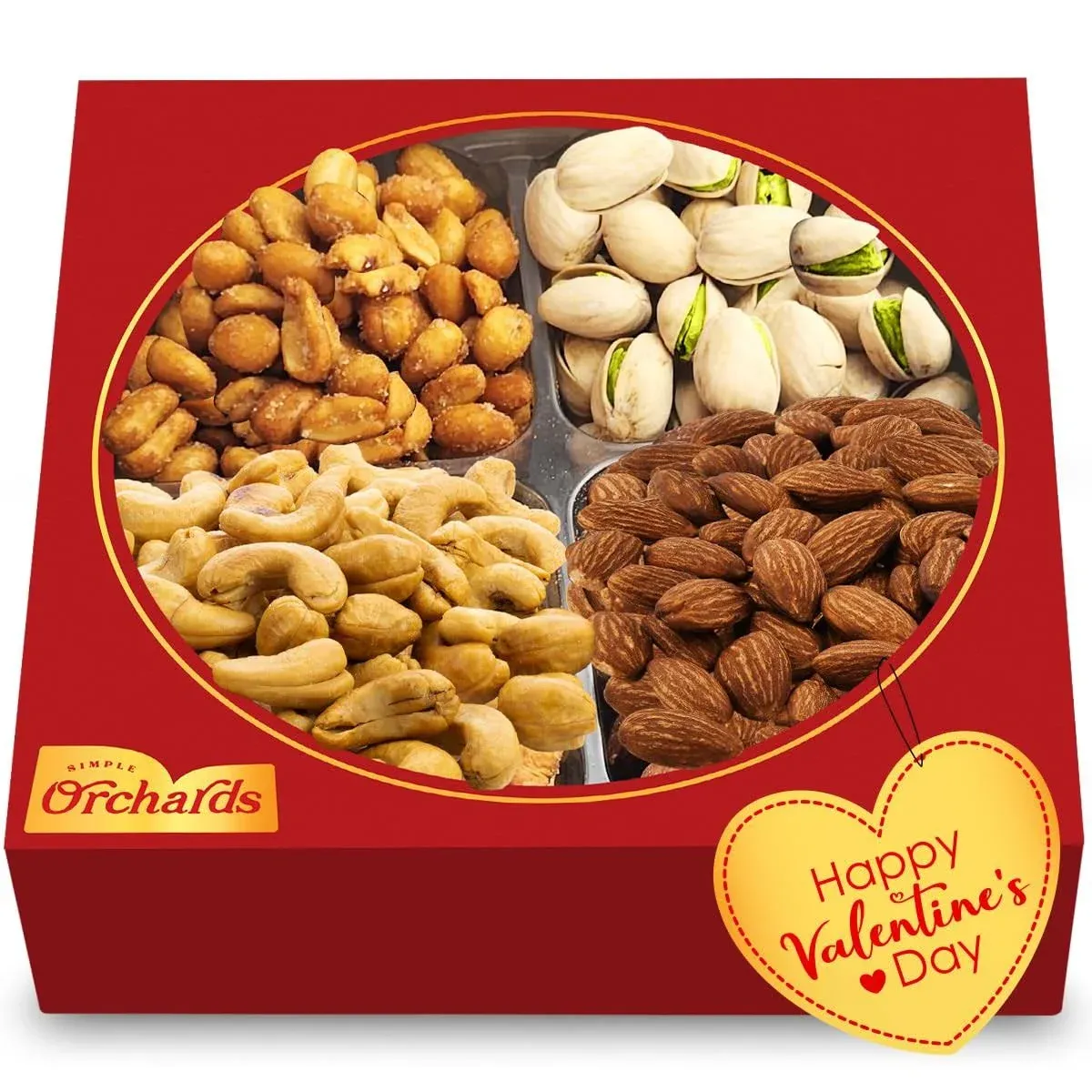 Valentines Day Gifts for Him - Basket of Cravings Gourmet Nuts Collection, Premi