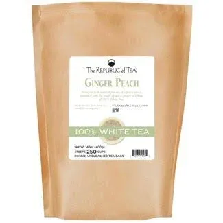 The Republic of Tea Ginger Peach 100% White Tea, 250 Tea Bags, Fancy Peach and Spicy Ginger Tea