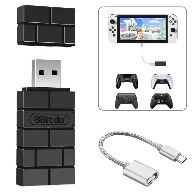 USB Wireless Controller Adapter for Nintendo Switch, Steam Deck, Windows, Raspberry Pi, and More